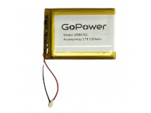 Аккумулятор Li-Pol LP884762 PK1 3.7V 3200mAh (толщ.8,8мм, шир.47мм, дл.62мм) "GoPower"