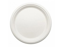 Тарелка бумажная десертная D228мм Белая растит.сырье 1/50/900шт
