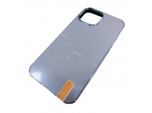 Чехол силикон-пластик iPhone 12/12 Pro матовый с логотипом голубой