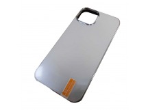 Чехол силикон-пластик iPhone 14 матовый с логотипом белый