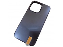 Чехол силикон-пластик iPhone 14 матовый с логотипом фиолетовый (01)