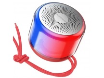 Портативная колонка Borofone BR28 (Bluetooth/FM/USB/5Bт) светящаяся красная