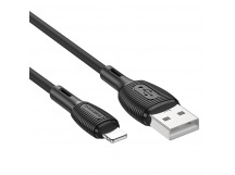 Кабель USB - Lightning Borofone BX86 "Advantage silicone" (2.4А, 100см) черный