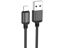 Кабель USB - Apple lightning Borofone BX87 "Sharp" (2.4А, 100см) черный
