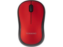 Мышь SunWind SW-M200 красный/черный оптическая (1600dpi) беспроводная USB для ноутбука (3but) [14.04, шт