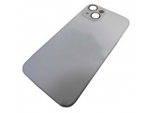 Чехол силикон-пластик iPhone 14 стеклянный матовый с логотипом белый