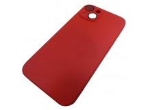 Чехол силикон-пластик iPhone 14 стеклянный матовый с логотипом красный