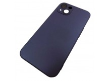Чехол силикон-пластик iPhone 14 стеклянный матовый с логотипом фиолетовый