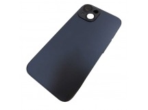 Чехол силикон-пластик iPhone 14 стеклянный матовый с логотипом черный