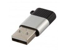 Переходник USB - Type-C выход Red Line (3A) черно-серебристый