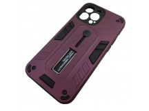 Чехол силикон-пластик iPhone 13 Pro Max противоударный с подставкой бордовый (01)