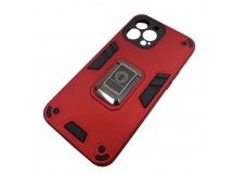Чехол силикон-пластик iPhone 13 Pro Max противоударный с подставкой красный (02)