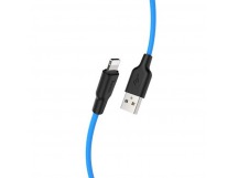 Кабель USB HOCO (X21) Plus для iPhone Lightning 8 pin (1м) (черно/синий)