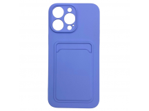 Чехол iPhone 14 Pro Max силикон Card Case с Карманом для карты Светло-Фиолетовый
