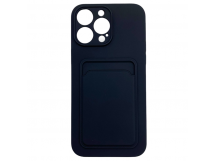 Чехол iPhone 14 Pro Max силикон Card Case с Карманом для карты Черный