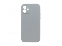 Чехол Silicone Case NEW без лого для Apple iPhone 12/6.1 (защита камеры) (026) светло-серый