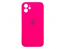 Чехол-накладка Silicone Case NEW с лого для Apple iPhone 12/6.1 (защита камеры) (062) розовый