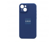 Чехол-накладка Silicone Case NEW с лого для Apple iPhone 14/6.1 (защита камеры) (020) синий