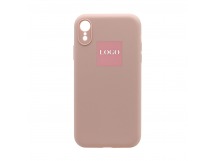Чехол Silicone Case NEW с лого для Apple iPhone XR (защита камеры) (019) розовый