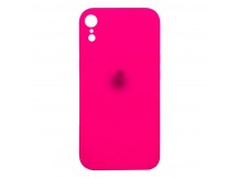 Чехол Silicone Case NEW с лого для Apple iPhone XR (защита камеры) (062) розовый
