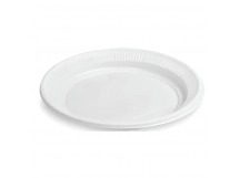 Тарелка пластиковая десертная D205мм (100шт) ПС белая  1/100/1800шт 