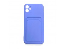 Чехол iPhone 11 силикон Card Case с Карманом для карты Светло-Фиолетовый