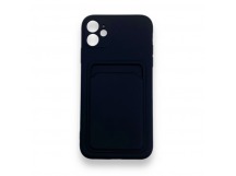 Чехол iPhone 11 силикон Card Case с Карманом для карты Черный