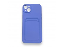Чехол iPhone 14 силикон Card Case с Карманом для карты Светло-Фиолетовый