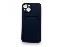 Чехол iPhone 14 силикон Card Case с Карманом для карты Черный