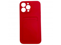 Чехол iPhone 14 Pro силикон Card Case с Карманом для карты Красный