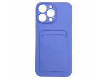 Чехол iPhone 14 Pro силикон Card Case с Карманом для карты Светло-Фиолетовый