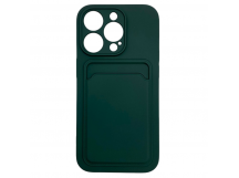 Чехол iPhone 14 Pro силикон Card Case с Карманом для карты Темно-Зеленый
