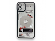 Чехол iPhone 11 (Full Camera/CD Record Черный) Силикон Прозрачный 1.5mm
