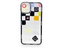 Чехол iPhone 11 (Full Camera/Кубики Цветной) Силикон Прозрачный 1.5mm