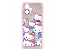 Чехол Realme 9 4G/9 Pro Plus (2022) (Full Camera/Pink Cats) Силикон Прозрачный 1.5mm