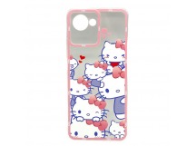 Чехол Realme C30 (2022) (Full Camera/Pink Cats) Силикон Прозрачный 1.5mm