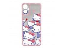 Чехол Tecno Camon 19 Neo (2022) (Full Camera/Pink Cats) Силикон Прозрачный 1.5mm