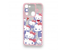 Чехол Tecno Spark GO (2022)/Spark 8C (2022) (Full Camera/Pink Cats) Силикон Прозрачный 1.5mm
