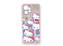 Чехол Xiaomi Redmi Note 12 (2023) (Full Camera/Pink Cats) Силикон Прозрачный 1.5mm