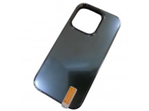 Чехол силикон-пластик iPhone 14 Pro матовый с логотипом темно-зеленый