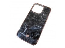 Чехол силикон-пластик iPhone 14 цветной гранит черный