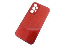 Чехол силиконовый Samsung A33 Fashion с блестками и защитой камеры красный