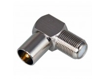 Штекер антенный металлический угловой под F-разъем (шт.TV - гн.F) "Rexant"