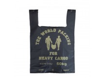 Пакет майка ПНД 40+2*9*65 "Карго" 50кг., чёрный