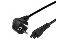 Шнур сетевой для питания БП ноутбука, евровилка - евроразъем С5, кабель 3x0,75 кв.мм 1,8м "GoPower"