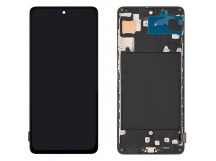 Дисплей для Samsung A715F Galaxy A71 в рамке + тачскрин (черный) (OLED Full size)