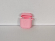 Чехол для Airpods 1/2 Silicone case, с карабином, розовый