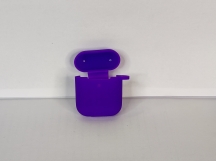 Чехол для Airpods 1/2 Silicone case, с карабином, фиолетовый