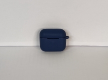 Чехол для Airpods 3 Silicone case, с карабином, темно-синий