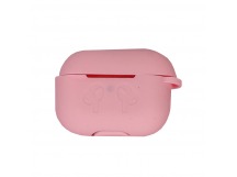 Чехол для Airpods Pro 2 Silicone case, с карабином, розовый